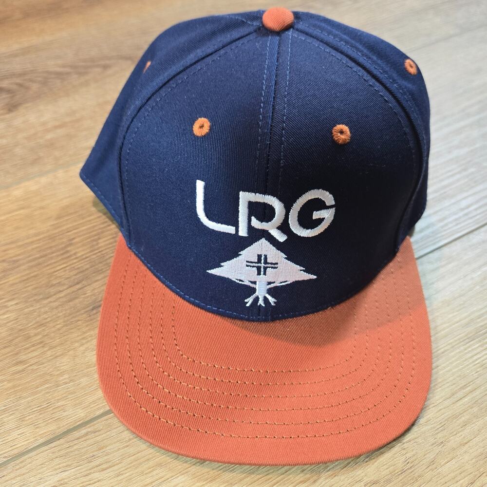LRG Snapback Hat Lifted Research Group Embroidered Navy Brown Adjustable Cap